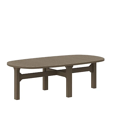 Modway Saratoga Oval Outdoor Patio Teak Wood Coffee Table