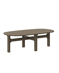 Modway Saratoga Oval Outdoor Patio Teak Wood Coffee Table