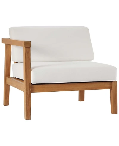 Modway Bayport Outdoor Patio Teak Wood Left-Arm Chair