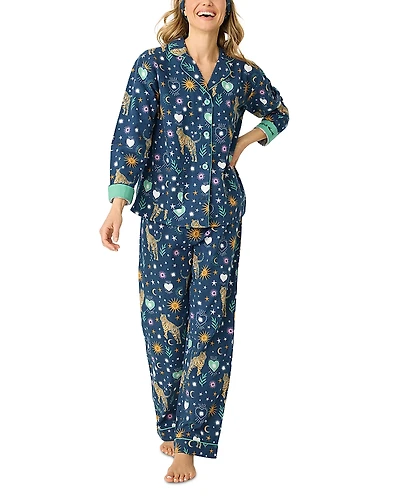 Pj Savage Printed Flannel Pajama Set