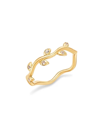 Moon & Meadow 14K Yellow Gold White Topaz Vine Ring