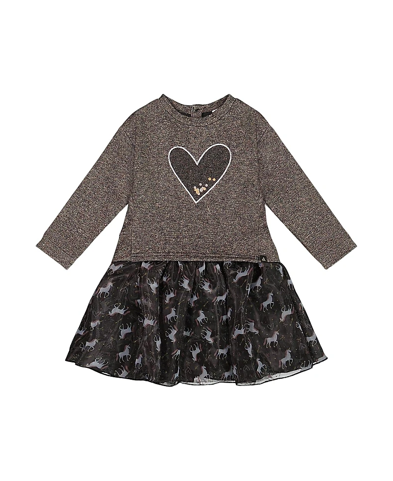 Deux par Girls' Bi-Material Dress with Mesh Skirt - Little Kid