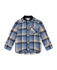 Deux par Boys' Long Sleeve Brushed Plaid Button Down Shirt - Little Kid