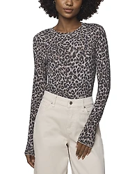 Splendid Leopard Print Long Sleeve Tee