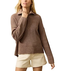 Faherty Miramar Linen Blend Quarter Zip Sweater