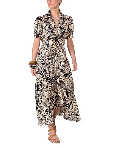 Poupette St. Barth Eren Tie Front Maxi Dress