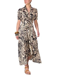 Poupette St. Barth Eren Tie Front Maxi Dress