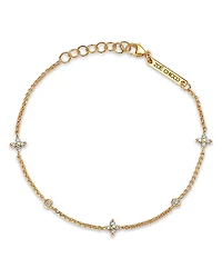 Zoe Chicco 14K Yellow Gold Prong Diamonds Flower & Bezel Chain Bracelet