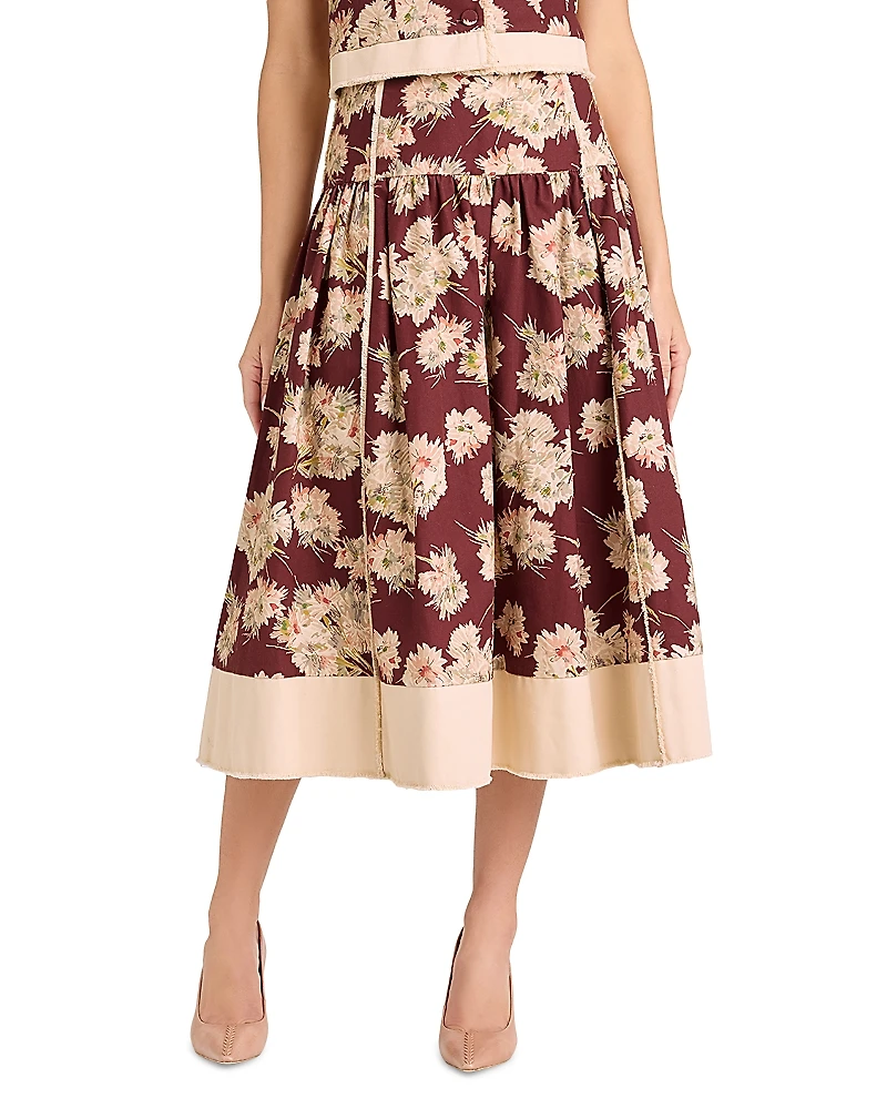 Cinq a Sept Mae Bouquet Aura Midi Skirt