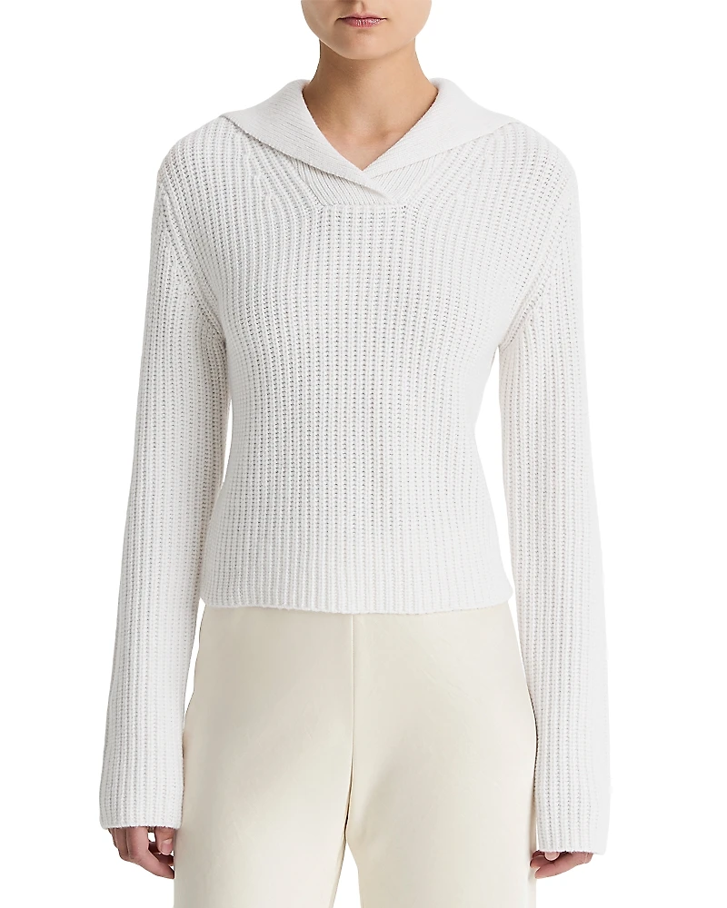 Vince Ribbed Sailor Collar Sweater