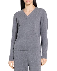 Theory Button Neck Cashmere Sweater