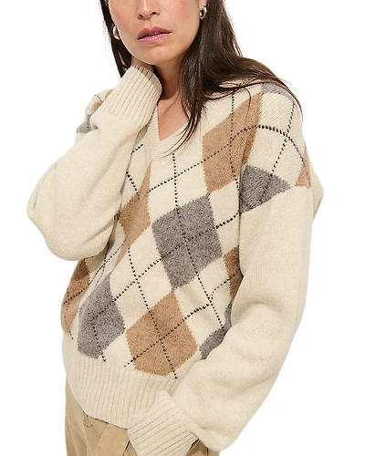 Alex Mill Campbell Argyle V Neck Sweater