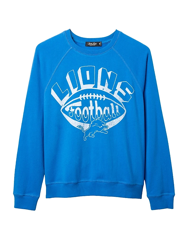 Junk Food Clothing Women's Nfl Detroit Lions Football Raglan Crew Fleece