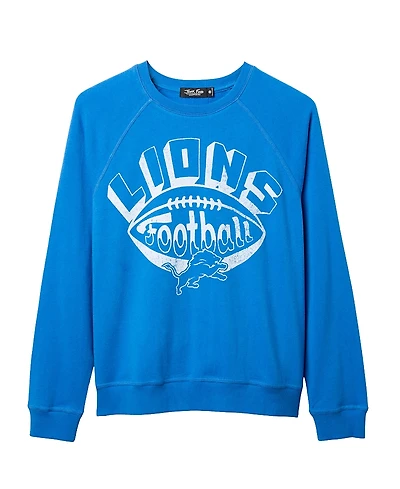 Junk Food Clothing Women's Nfl Detroit Lions Football Raglan Crew Fleece