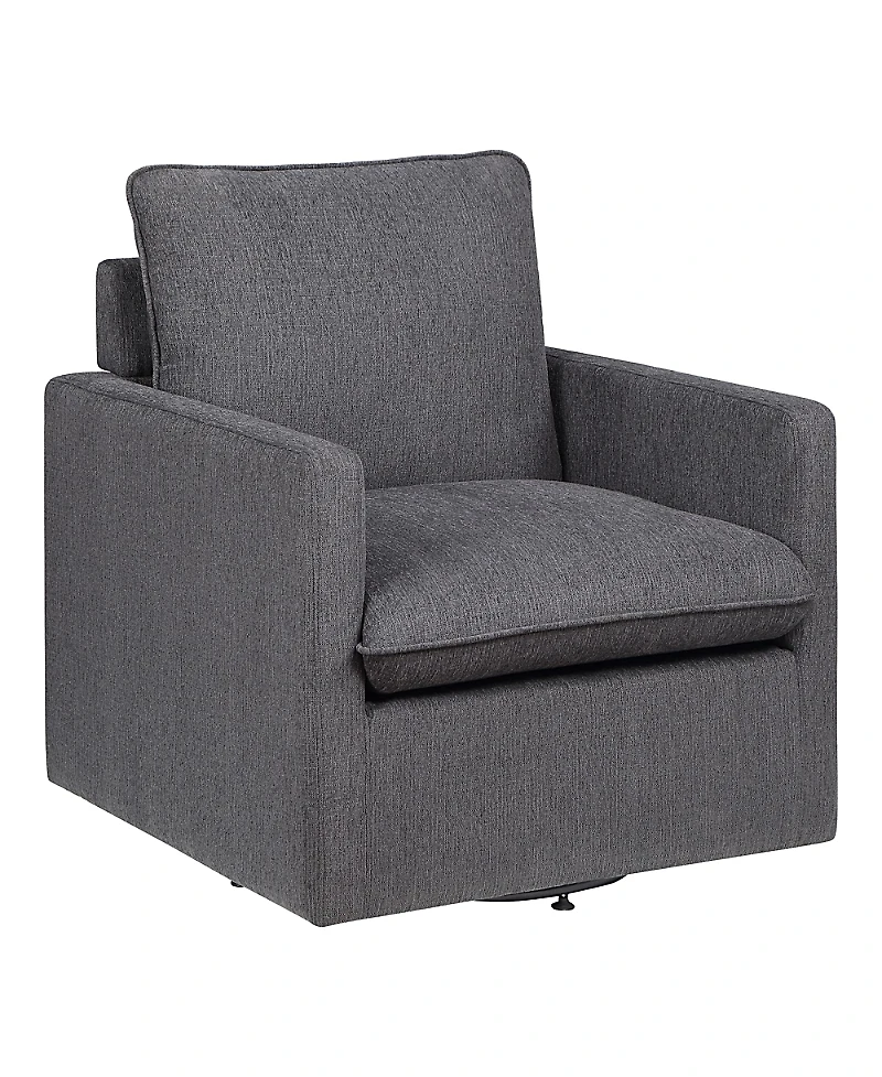 Furniture of America Chester Linen Upholstered Swivel Chair