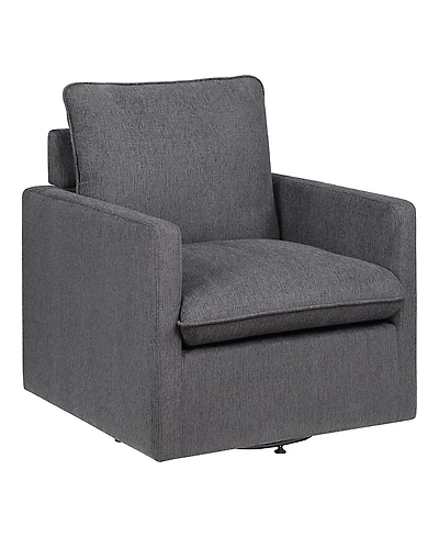 Furniture of America Chester Linen Upholstered Swivel Chair