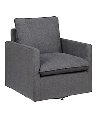Furniture of America Chester Linen Upholstered Swivel Chair