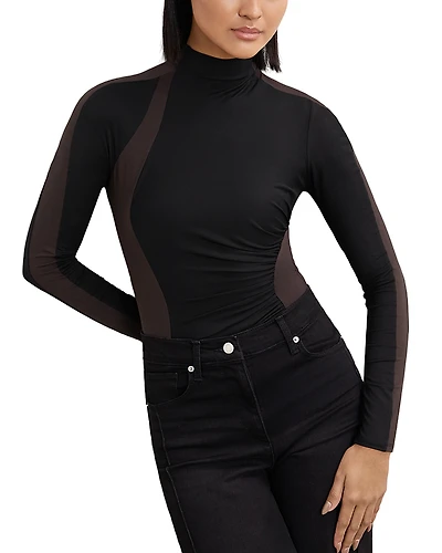 Reiss Jessie Patterned Ruched Bodysuit