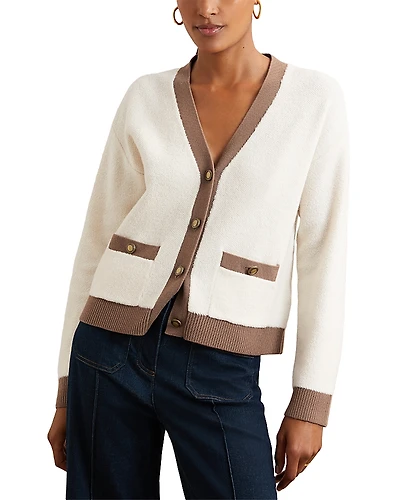 Reiss Olli Color Block Cardigan