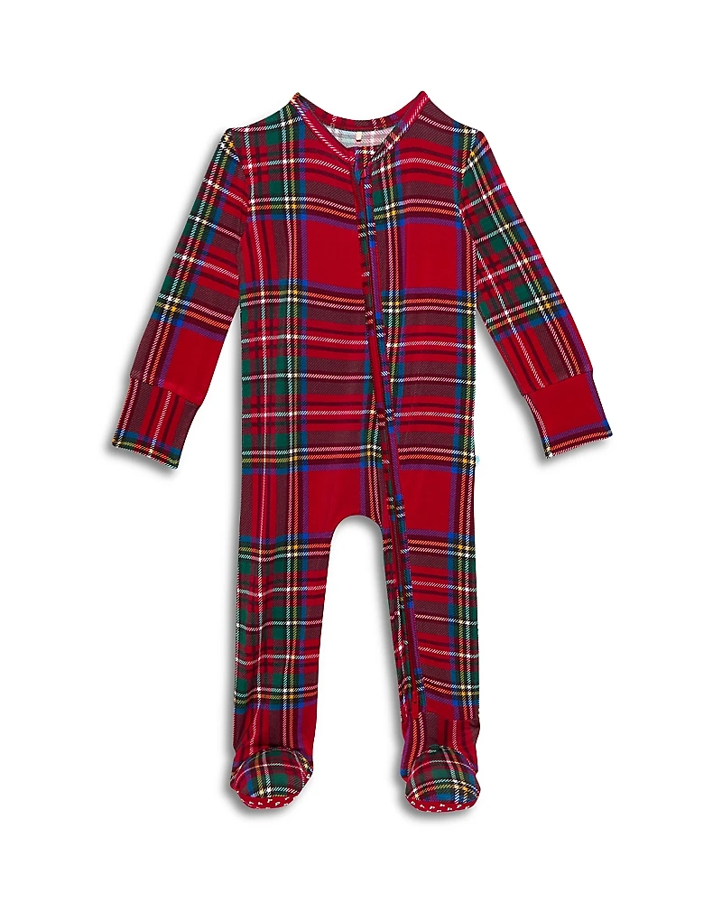 Posh Peanut Unisex Tartan Plaid Zip Footie - Baby