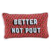 Furbish Studio Better Not Pout Needlepoint Pillow