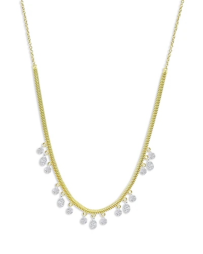 Meira T Diamond Dangle Snake Chain Collar Necklace