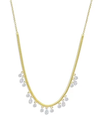 Meira T Diamond Dangle Snake Chain Collar Necklace