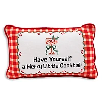Furbish Studio Merry Little Cocktail Needlepoint Pillow