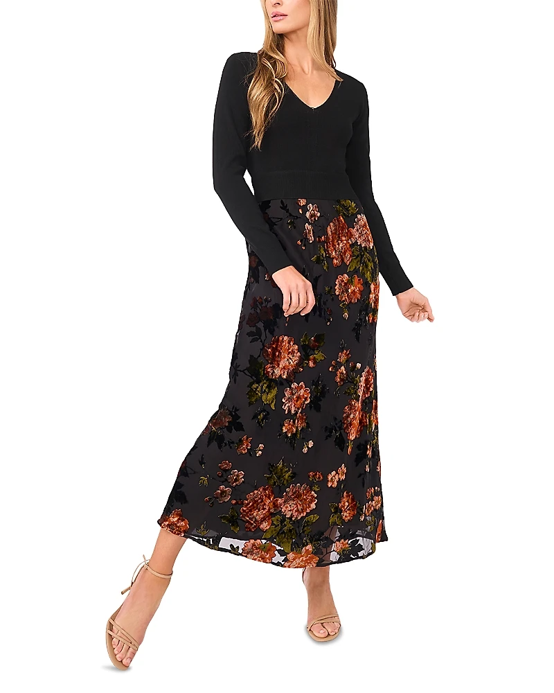 Ted Baker Bellina Mixed Media Midi Dress