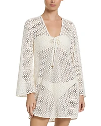Jets Stretch Lace Kaftan Cover-Up