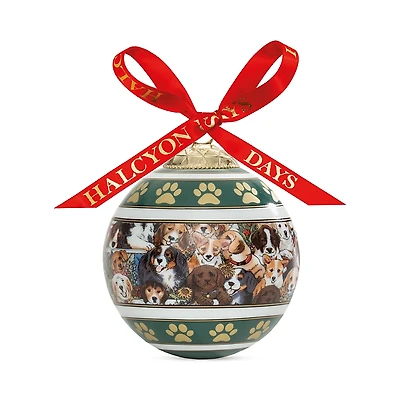 Halcyon Days Dogs Leave Paw Prints Bauble