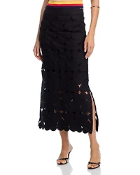 Farm Rio Black Hearts Midi Skirt