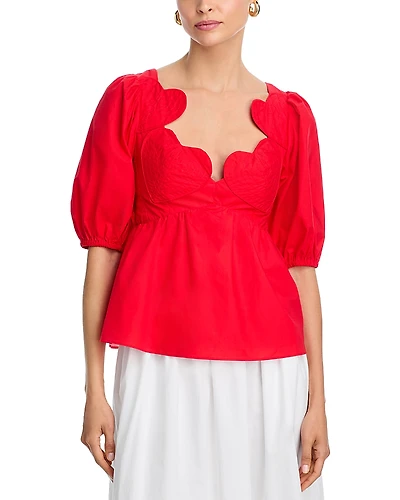 Farm Rio Heart Applique Blouse