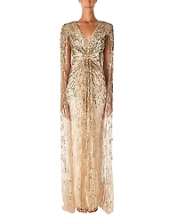 Jenny Packham Gold Rush Sequin-Embellished Gown