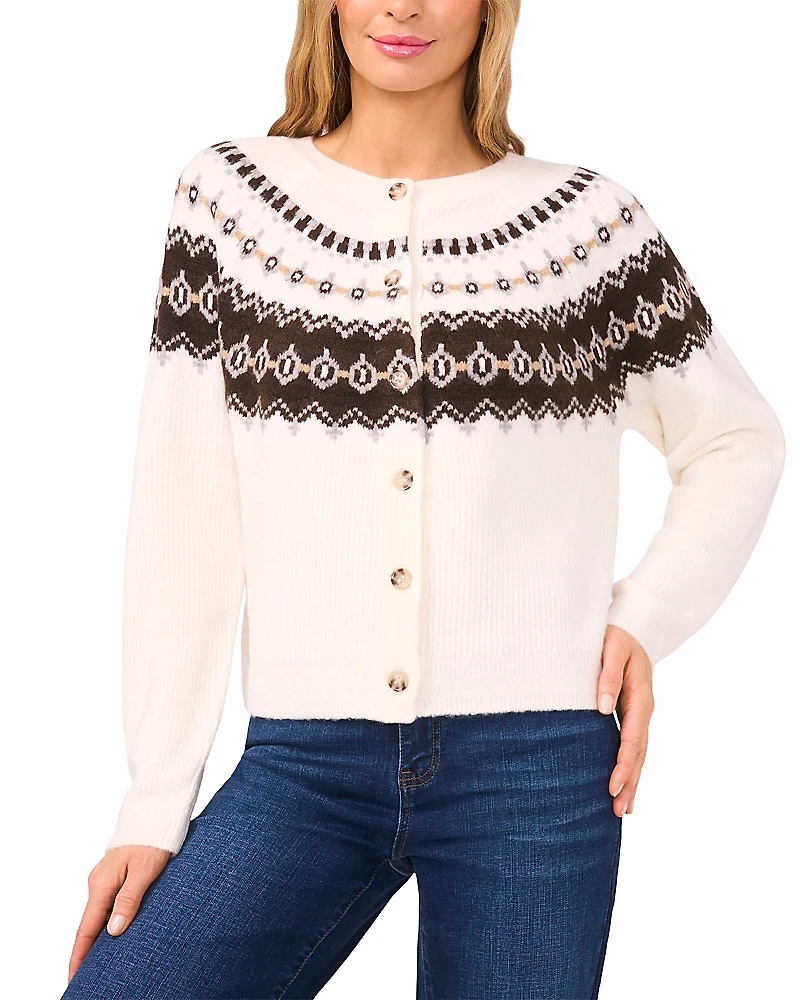 CeCe Fair Isle Raglan Cardigan