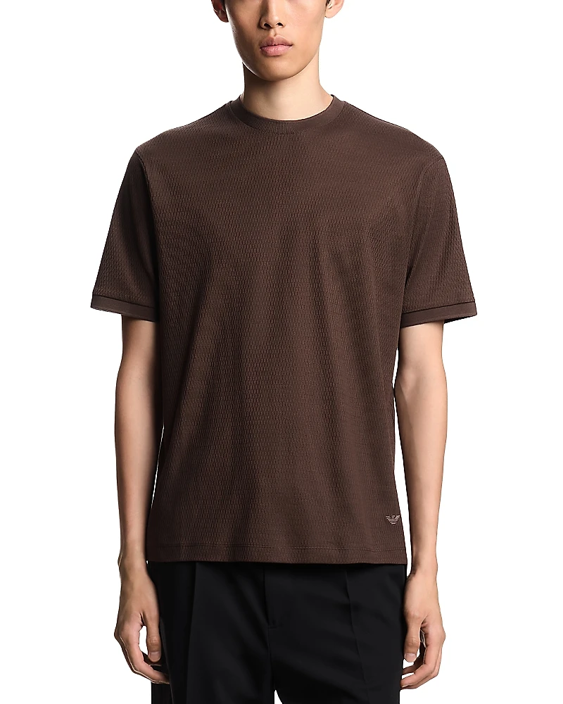 Emporio Armani Jacquard Cotton Jersey Tee