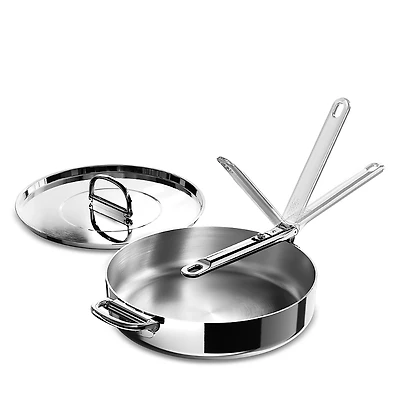 Joseph Joseph Space Steel 3.8-Quart Stainless Steel Saute Pan with Folding Handle