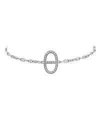 Pre-Owned HERMES Chaine d'Ancre Contour Bracelet 18K White Gold with Diamonds
