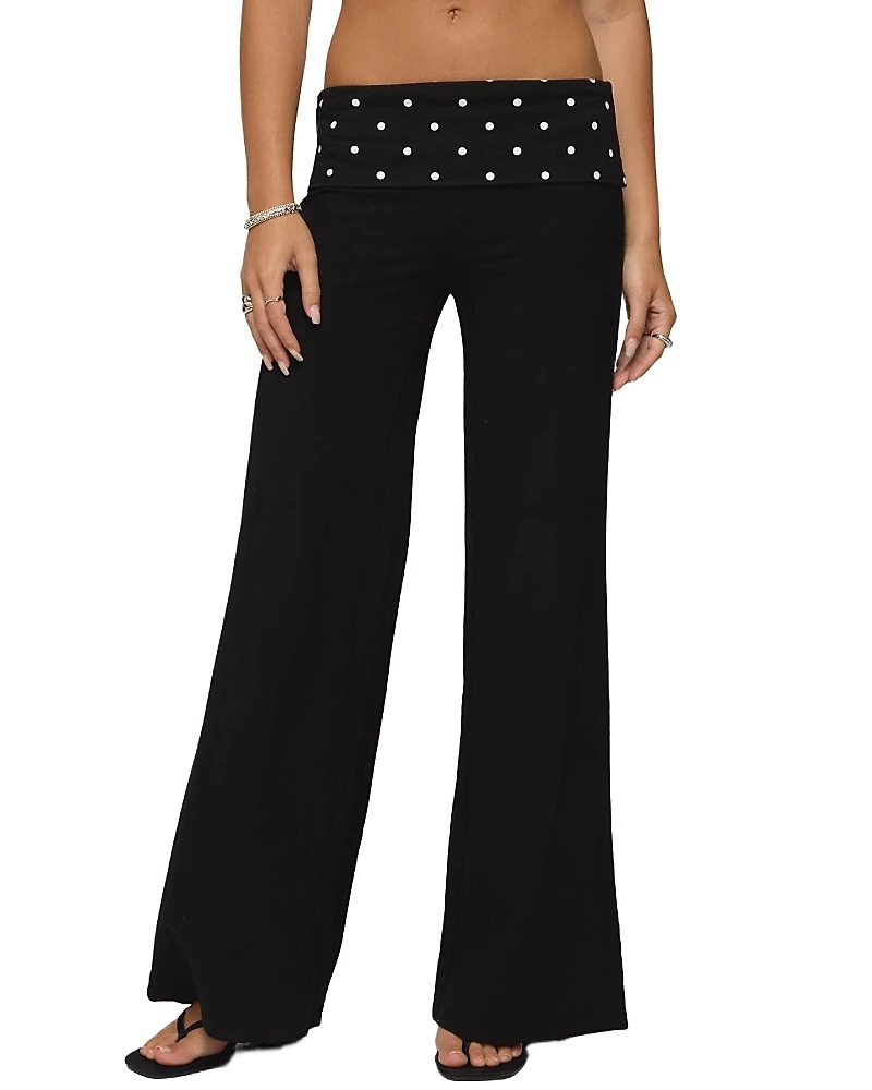 Edikted Reeva Polka Dot Fold Over Pants