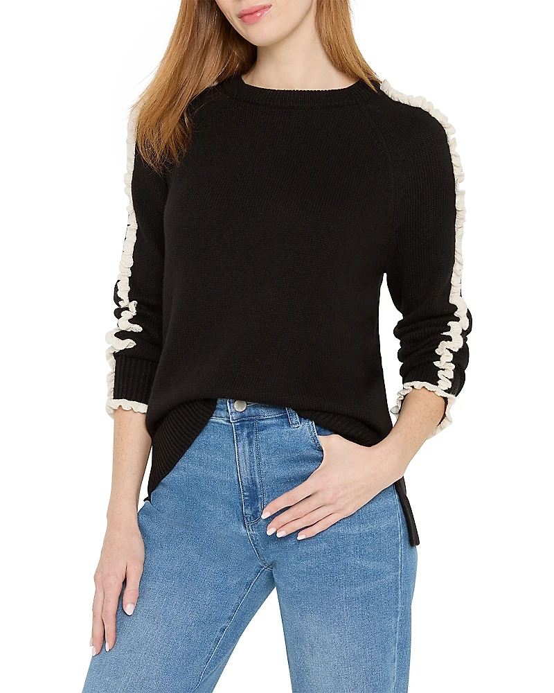 Nic+Zoe Ruffled Down Sweater