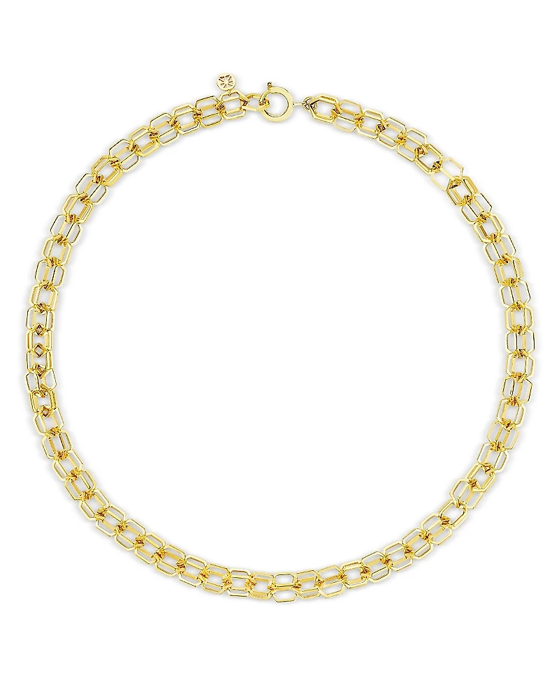 Cadar 18K Yellow Gold Be Home Double Cable Link Chain Necklace, 17