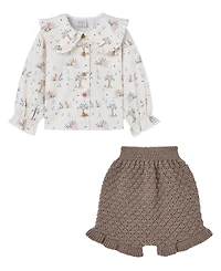 Paz Rodriguez Girls' Pompon Blouse Set - Baby