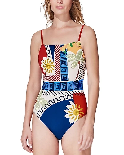 Gottex Shaped Square Neck One Piece Swimsuit