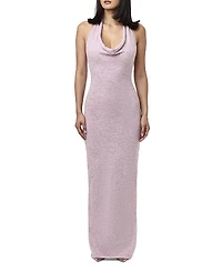 Naked Wardrobe Boucle Knit Halter Maxi Dress