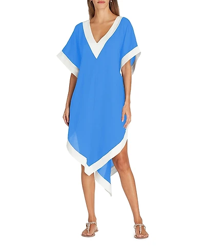 Valimare Aria High-Low Crepe de Chine Cover-up Dress