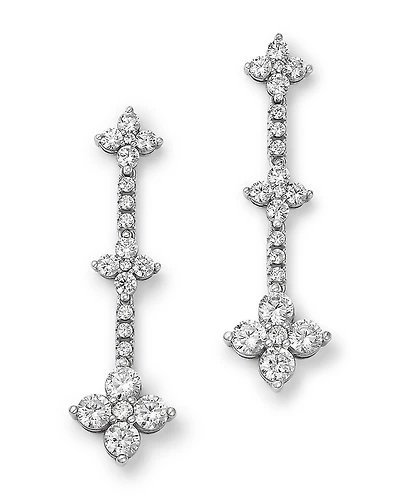 Bloomingdale's Fine Collection Diamond Clover Triple Drop Earrings