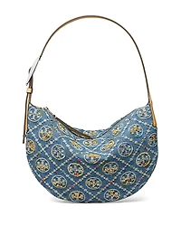 Tory Burch T Monogram Embellished Denim Shoulder Bag
