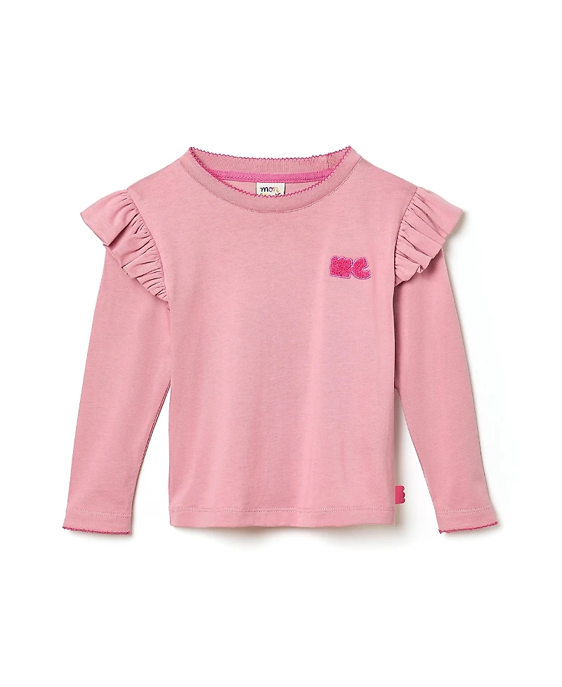 Mon Coeur Girls' Recycled Cotton Mc Ruffled T-Shirt - Baby