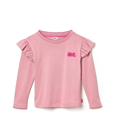 Mon Coeur Girls' Recycled Cotton Mc Ruffled T-Shirt - Baby