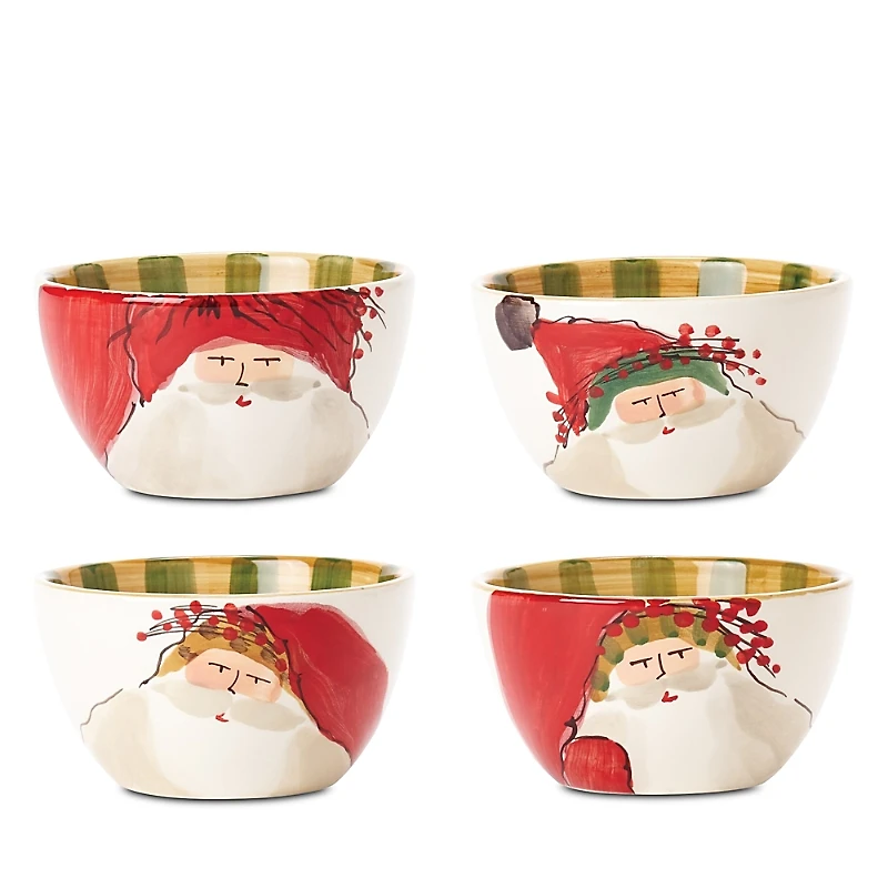 Vietri Old St. Nick Assorted Cereal Bowls, Set of 4